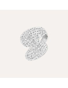 Anello Contrarie Aura Acciaio Cristallo 2