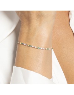 BRACCIALE TENNIS DONNA IN ACCIAIO COLORE ORO CON ZIRCONI MULTICOLOR 2