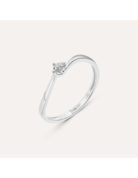 Anello Solitario Claire Oro Bianco Cubic Zirconia