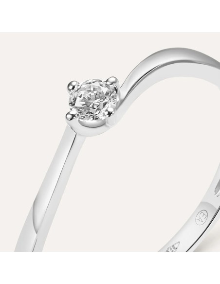 Anello Solitario Claire Oro Bianco Cubic Zirconia