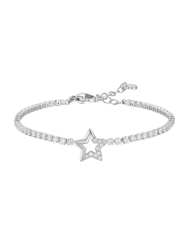 BRACCIALE TENNIS DONNA IN ACCIAIO CON STELLA E PUNTI LUCE CON ZIRCONI BIANCHI