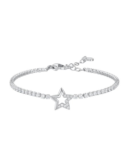 BRACCIALE TENNIS DONNA IN ACCIAIO CON STELLA E PUNTI LUCE CON ZIRCONI BIANCHI