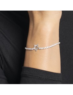 BRACCIALE TENNIS DONNA IN ACCIAIO CON STELLA E PUNTI LUCE CON ZIRCONI BIANCHI 2