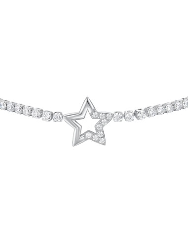 BRACCIALE TENNIS DONNA IN ACCIAIO CON STELLA E PUNTI LUCE CON ZIRCONI BIANCHI