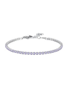 BRACCIALE TENNIS DONNA IN ACCIAIO CON ZIRCONI VIOLA