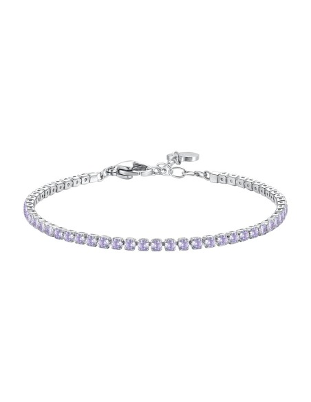 BRACCIALE TENNIS DONNA IN ACCIAIO CON ZIRCONI VIOLA
