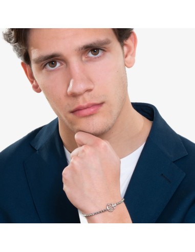 BRACCIALE UOMO IN ACCIAIO CON ANCORA