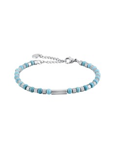 BRACCIALE UOMO IN ACCIAIO CON PIETRE TURCHESI