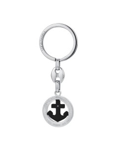 PORTACHIAVI UOMO IN ACCIAIO ANCORA IP NERO