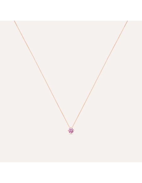 Collana Punto Luce Silver Rainbow Argento Rosa Cubic Zirconia