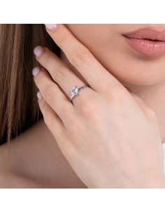 ANELLO DONNA IN ACCIAIO CON CUORE CRISTALLO BIANCO 2