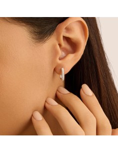 Orecchini A Cerchio Silver Shine Argento Rodiato Cubic Zirconia