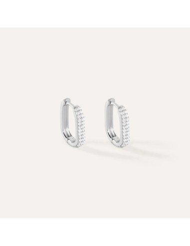 Orecchini A Cerchio Silver Shine Argento Rodiato Cubic Zirconia