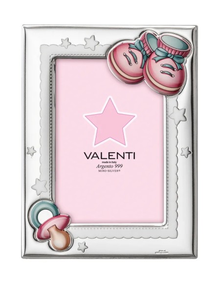 portafoto bimbo “scarpette e ciuccio” retro legno