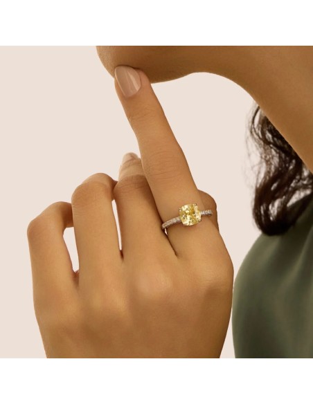 Anello Solitario Silver Rainbow Argento Rodiato Cubic Zirconia