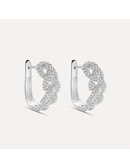 Orecchini A Cerchio Silver Shine Argento Rodiato Cubic Zirconia