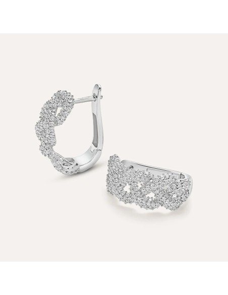 Orecchini A Cerchio Silver Shine Argento Rodiato Cubic Zirconia