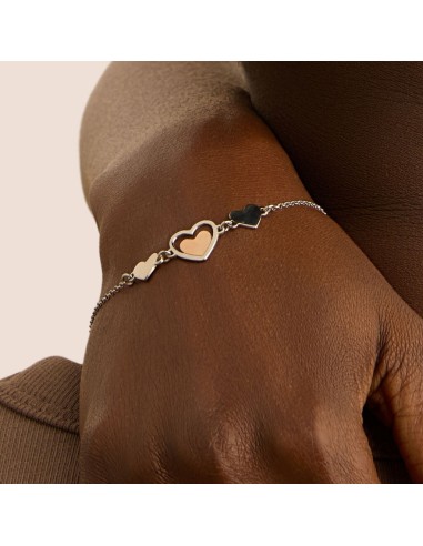 Bracciale Silver Collection Argento Bicolore Bianco / Rosa