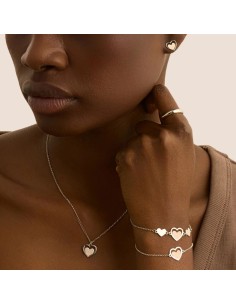 Collana Silver Collection Argento Bicolore Bianco / Rosa