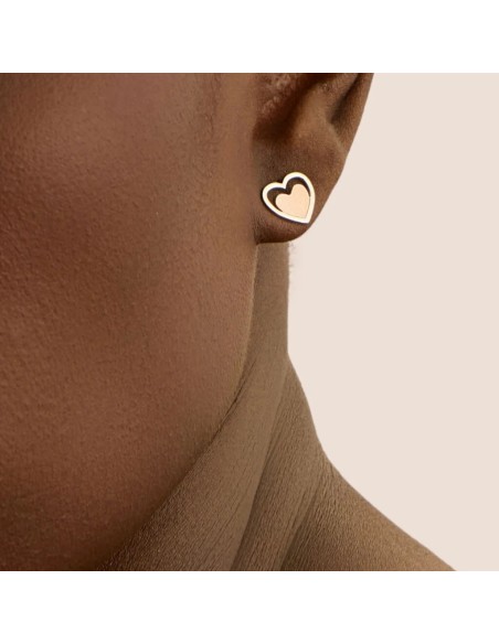 Orecchini Lobo Silver Collection Argento Bicolore Bianco / Rosa