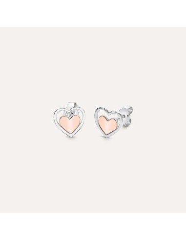 Orecchini Lobo Silver Collection Argento Bicolore Bianco / Rosa