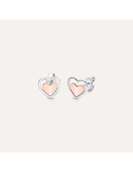 Orecchini Lobo Silver Collection Argento Bicolore Bianco / Rosa