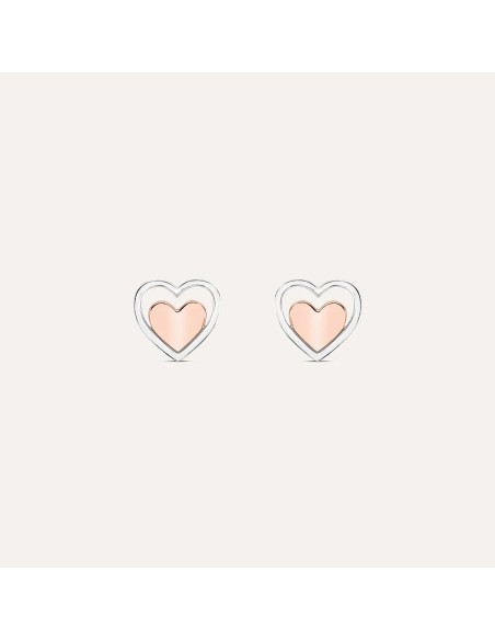 Orecchini Lobo Silver Collection Argento Bicolore Bianco / Rosa