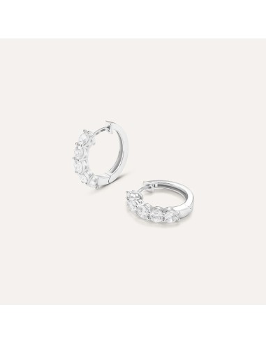 Orecchini A Cerchio Silver Elegance Argento Rodiato Cubic Zirconia