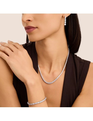 Orecchini Pendenti Tennis Silver Elegance Argento Rodiato Cubic Zirconia