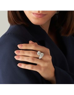 Anello Contrarie Aura Acciaio Cristallo